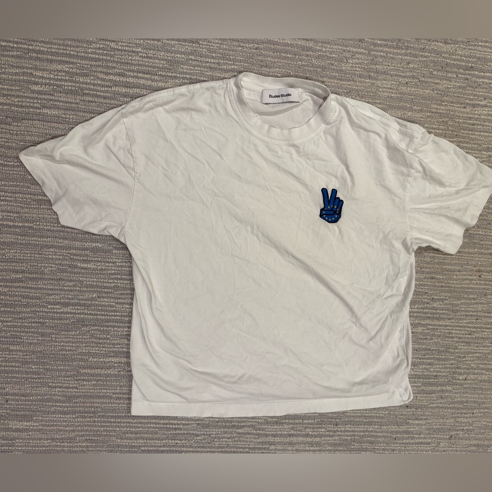 Etudes Studio 100% Organic Cotton White T-Shirt size Large